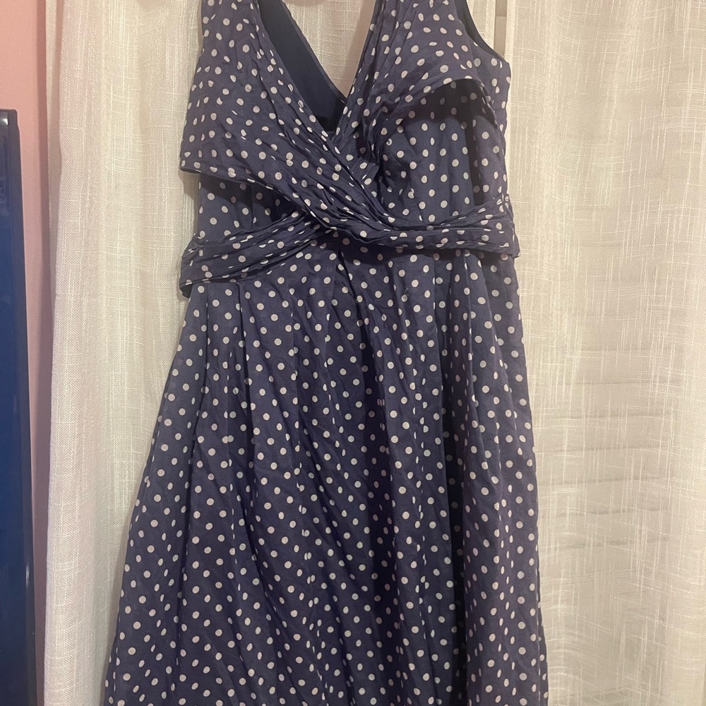 Nine West Blue and White Midi Sundress